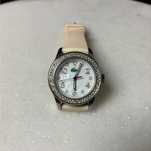 Lacoste, pink silicone strap watch